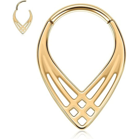 Water Droplets Hollow Septum Ring Clicker
