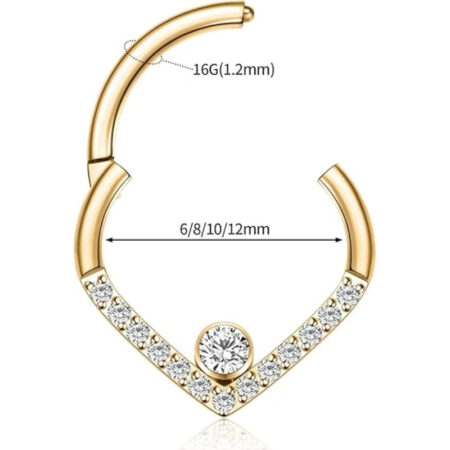 Gold Water Droplet CZ Septum Ring