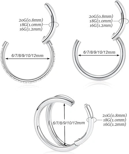 Silver Hoop Piercing Set