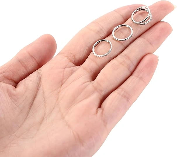 Silver Hoop Piercing Set