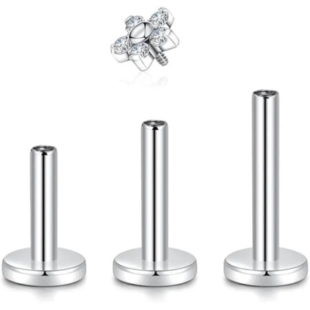 G23/Zircon Flower Head+1.2*6/8/10/Base/Silver