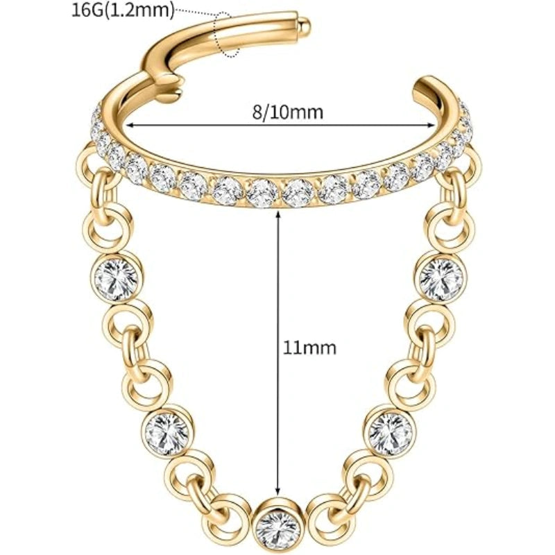Gold Side CZ Septum Ring