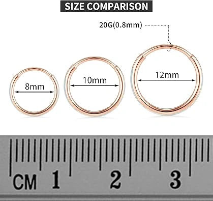 Rose Gold with White Opal Septum Hoop Nose Ring