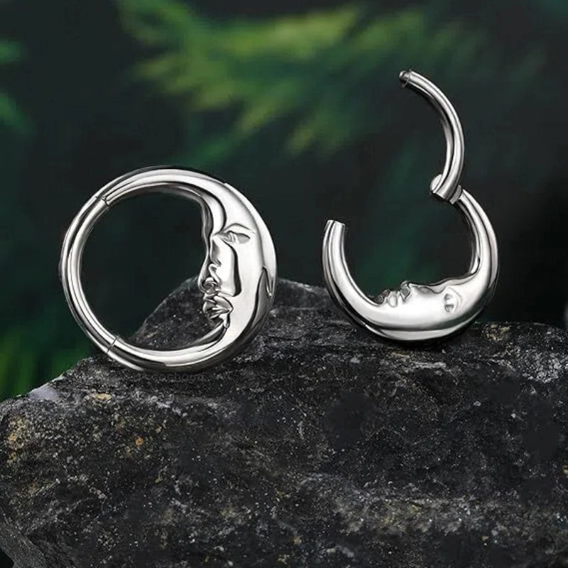 Moon Face Septum Clicker – G23 Titanium Daith & Helix Jewellery - Image 4