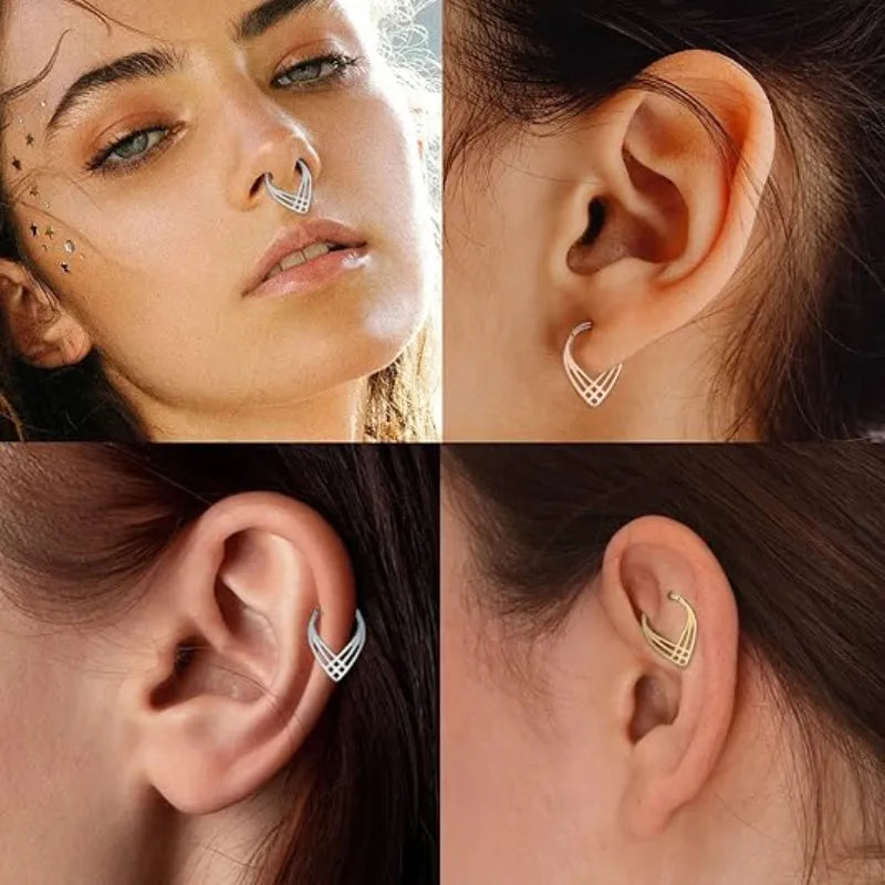 Water Droplets Hollow Septum Ring Clicker