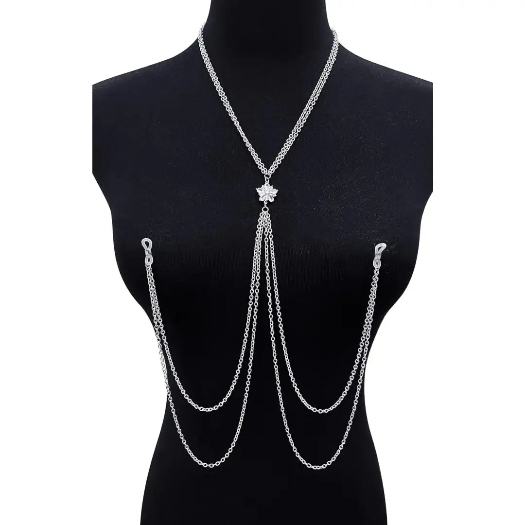 Nipple clamps with hanging neck and long chain 01