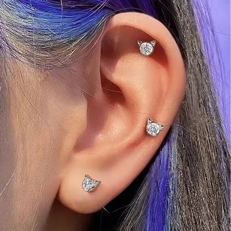 Cat Stud Earrings