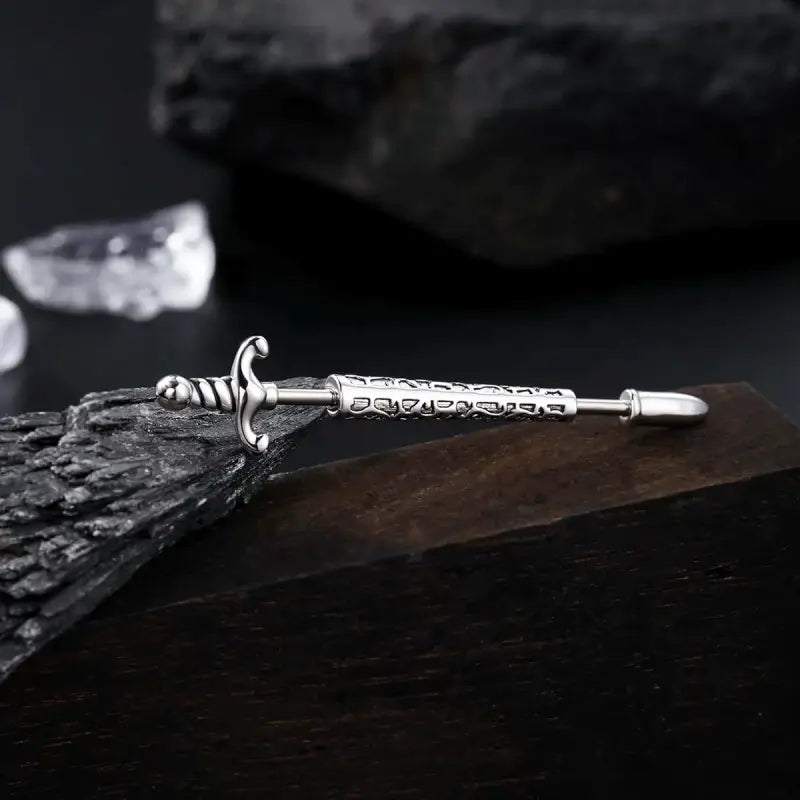 14G Sharp Sword Earrings – 316L Medical Steel Barbell
