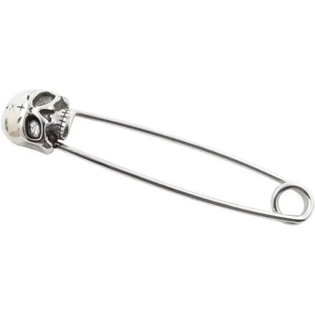 Stainless Steel Skull Industrial Piercing Bar – 16G Punk Look