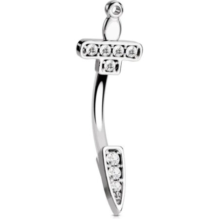 Exquisite Dagger Shape Earrings - 316L Steel Curved Barbell
