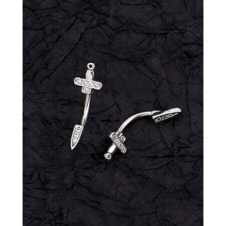 Exquisite Dagger Shape Earrings - 316L Steel Curved Barbell
