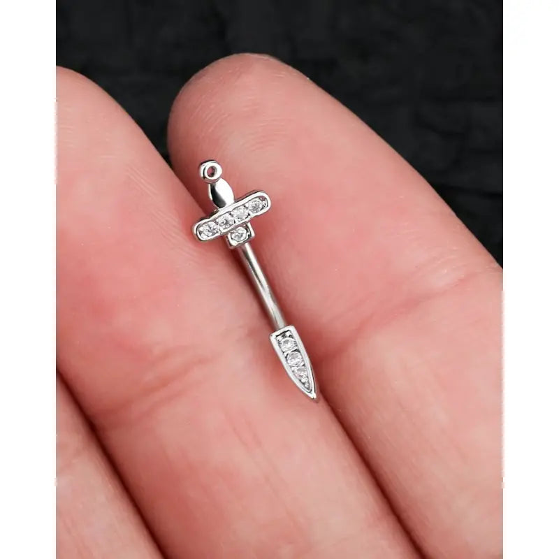 Exquisite Dagger Shape Earrings - 316L Steel Curved Barbell