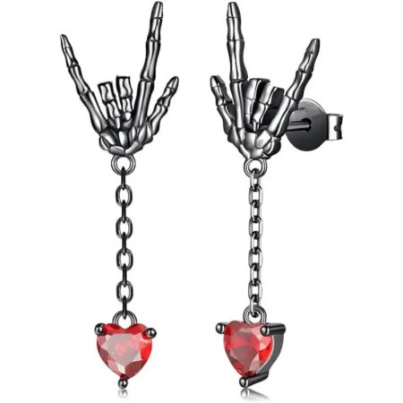 Halloween Skeleton Women's Drop Earrings - Gothic Punk Style