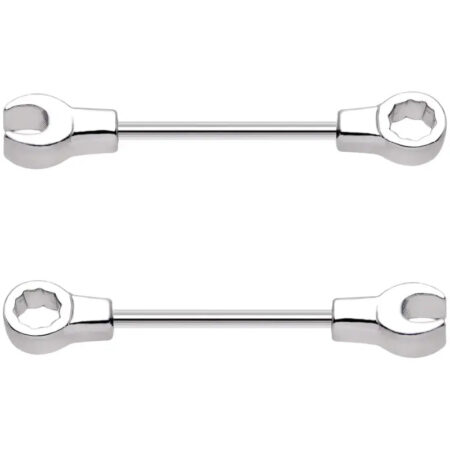 14G 2PS Nipple Rings - Anchor, Cuff, Arrow, Screw