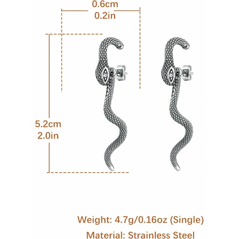 Retro-Inspired Snake Stud Earrings 20