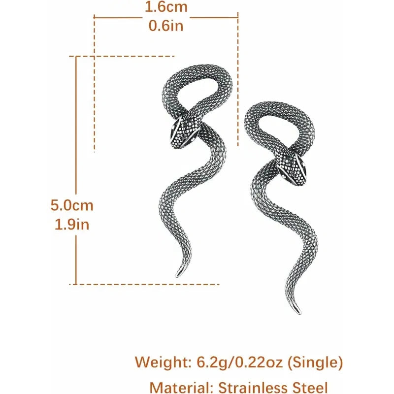 Retro-Inspired Snake Stud Earrings 5