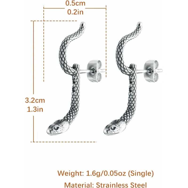 Retro-Inspired Snake Stud Earrings 11