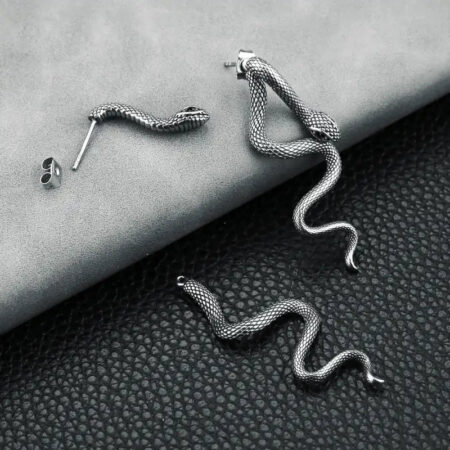 Bold Snake Stud Earrings for Women – Gothic Punk Vibes 5