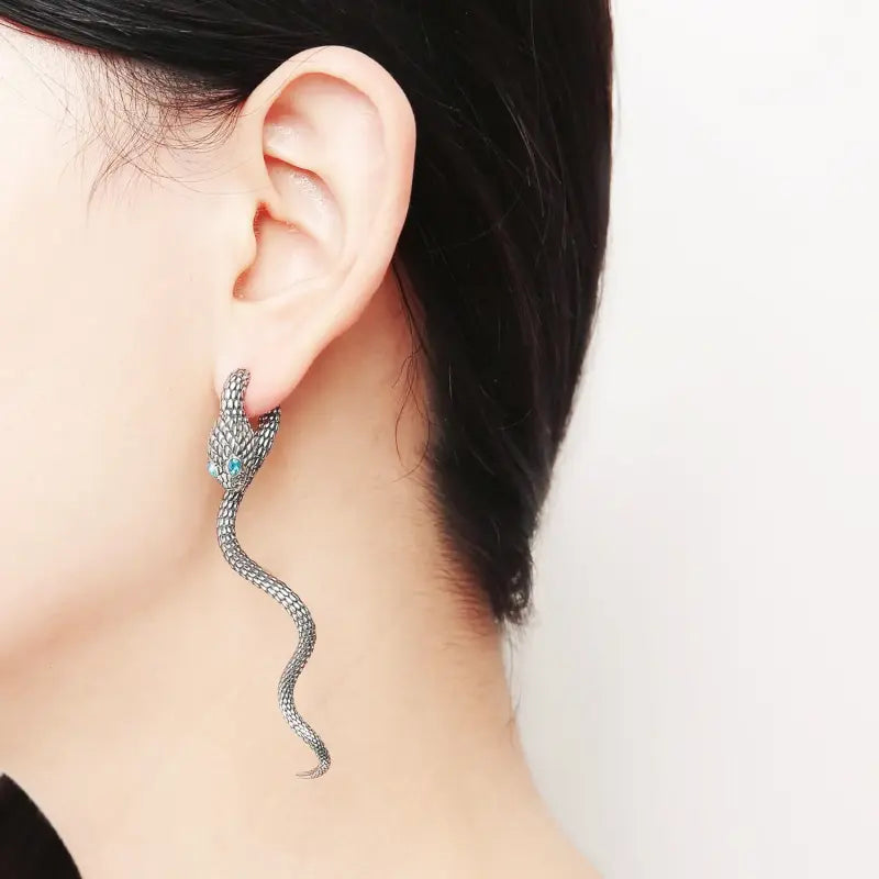 Bold Snake Stud Earrings for Women – Gothic Punk Vibes 8
