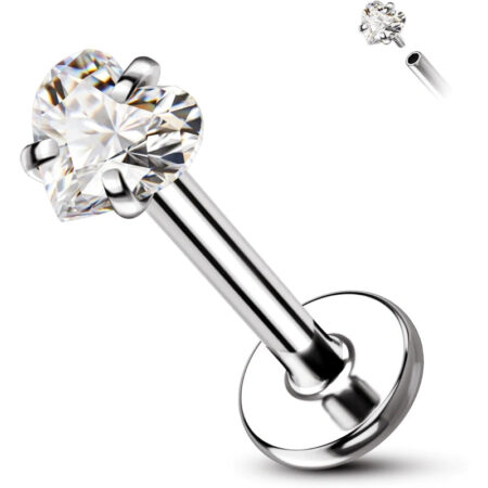 16G G23 Titanium CZ Stud Earrings – Lucky Star