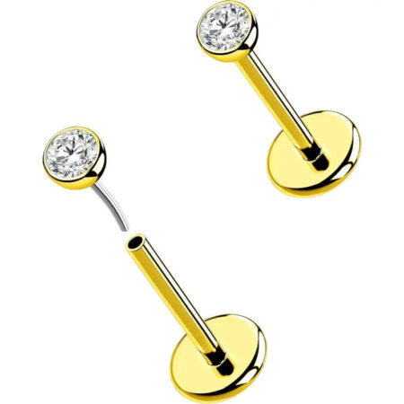 2Pcs Threadless Titanium Nose Studs for Tragus Helix Lip