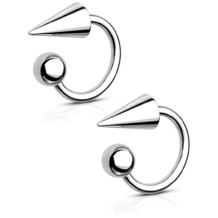 G23 Titanium 16G Spike Lip Rings & Horseshoe Hoops Set