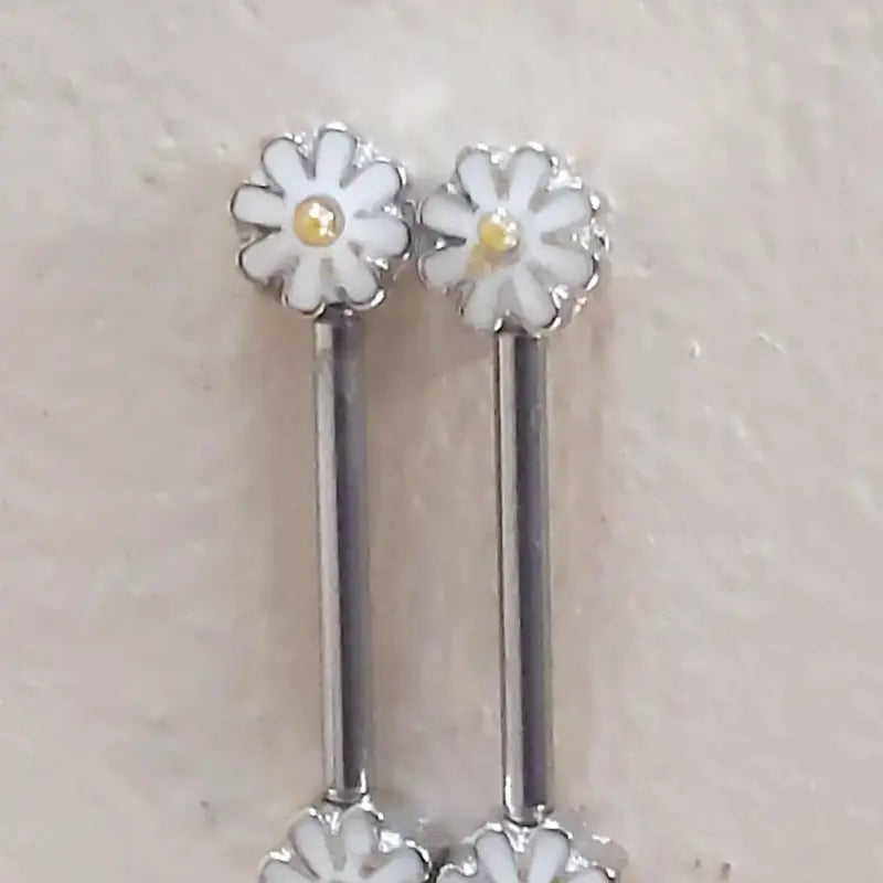14G Daisy Flower Nipple Ring – Surgical Steel Body Jewelry