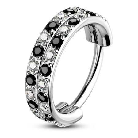 Checkerboard Crystal Nose Hoop Ring