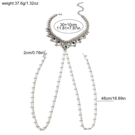 Luxury Rhinestone Nipple Chains with Metal Beads for Women