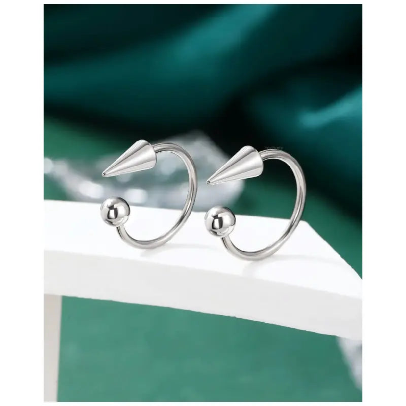 G23 Titanium 16G Spike Lip Rings & Horseshoe Hoops Set