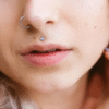 The woman wore a new lip ring