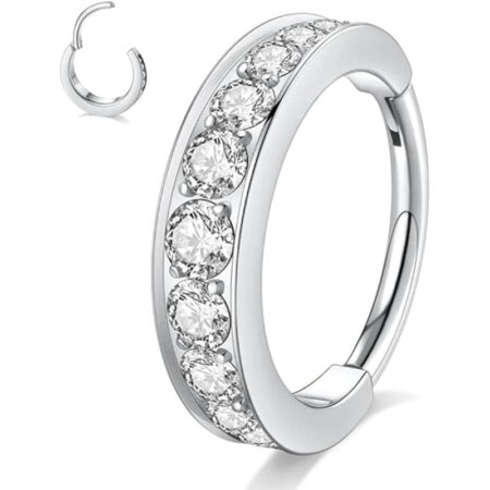 Clear CZ Septum Ring Clicker