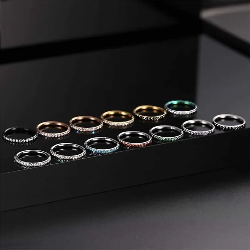 Steel Band Clear CZ Fit Tragus Earrings – Nose