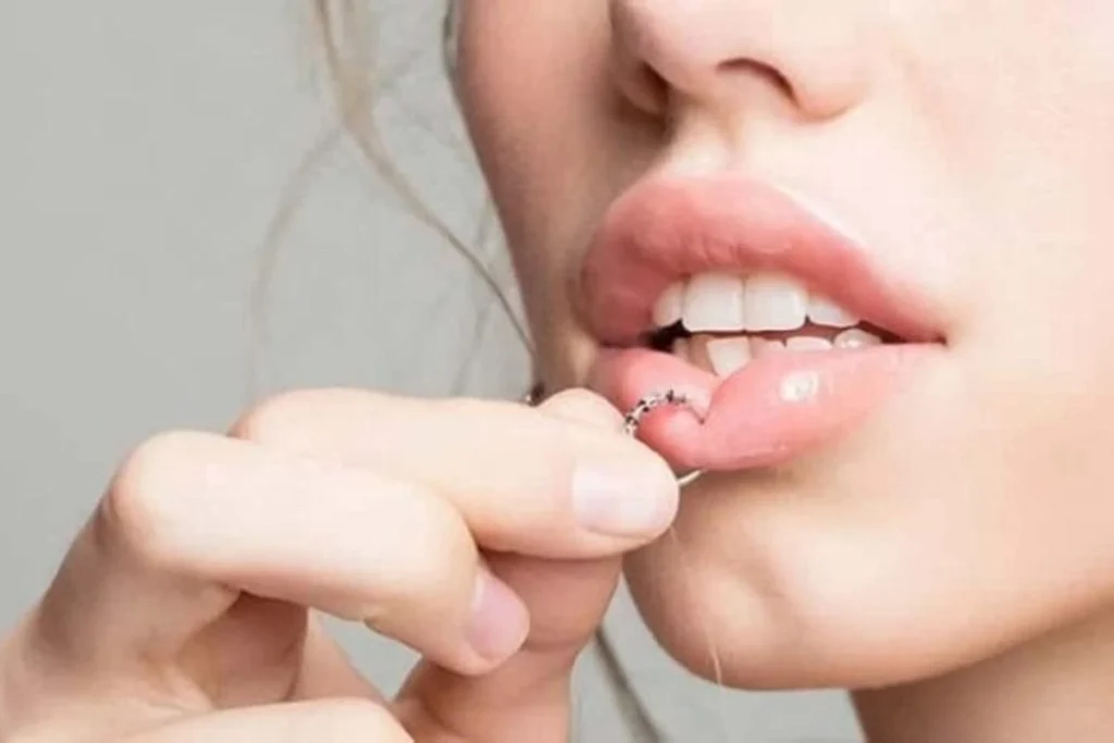 lip piercing