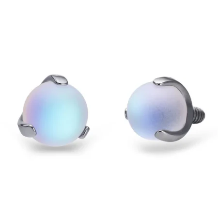 F136 titanium alloy moonstone G23 round lip stud earrings