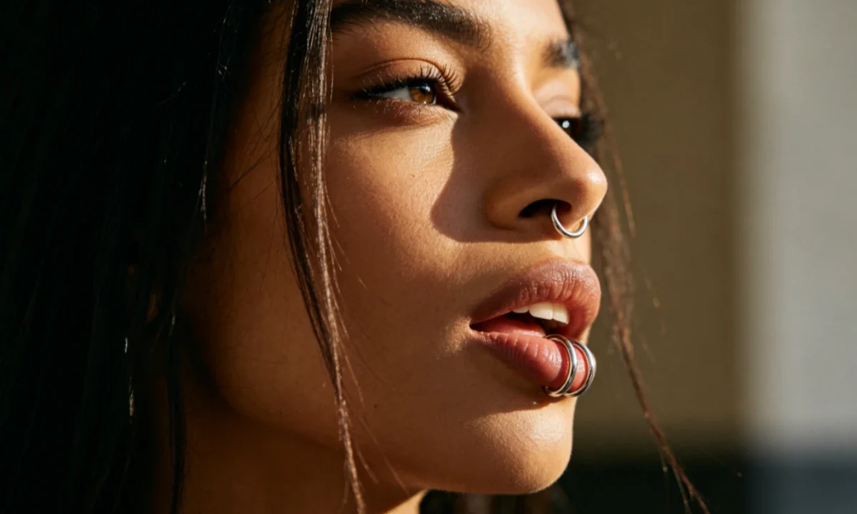 lip piercing