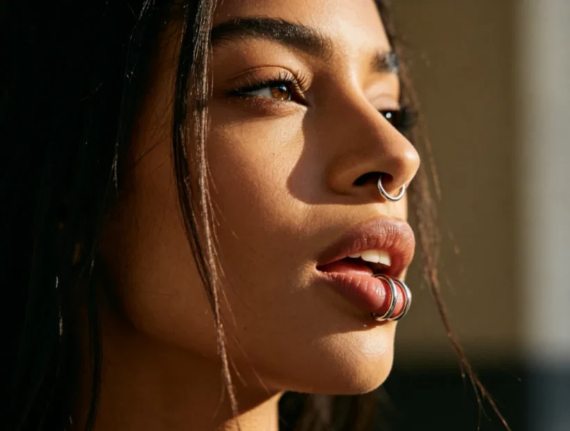 lip piercing