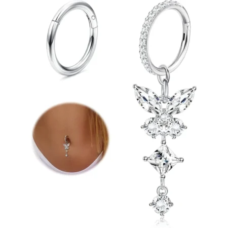 Women Surgical Stainless Steel Clicker Belly Rings Hoop