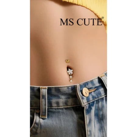 Surgical Stainless Steel Dangle Belly Button Rings for Women