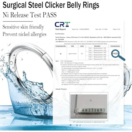 Women Surgical Stainless Steel Clicker Belly Rings Hoop
