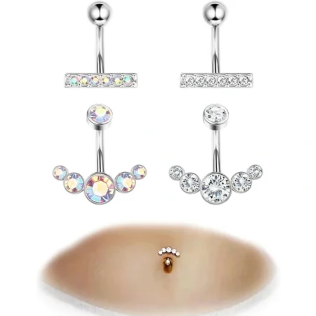 Unique 14G 316L Stainless Steel Dangle Belly Rings