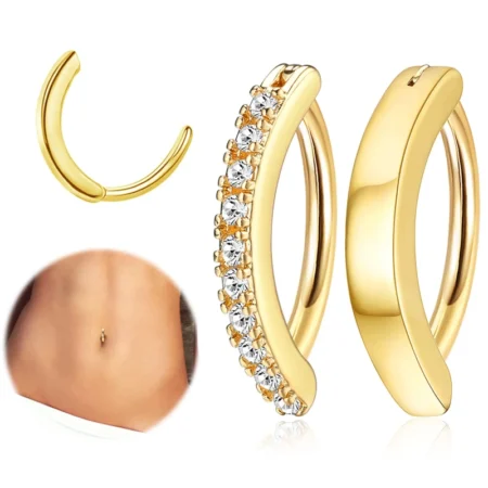 14G Clicker Belly Button Ring for Women Surgical Steel