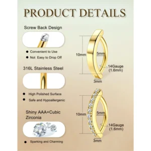 14G Clicker Belly Button Ring for Women Surgical Steel