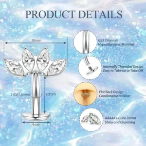 G23 Titanium Belly Button Ring Floating Navel Piercing Jewelry