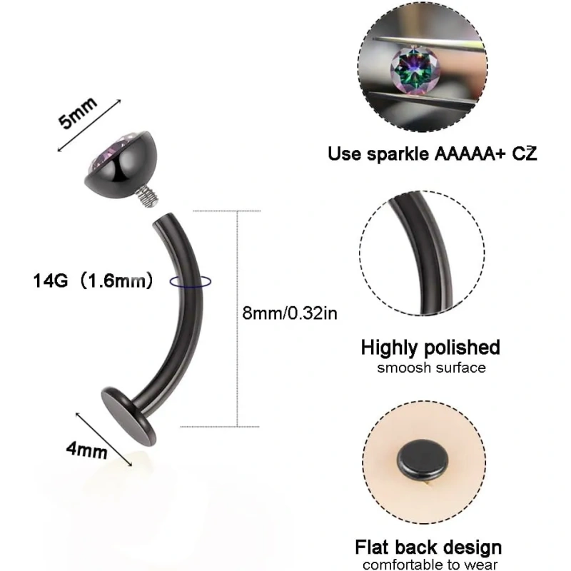 14G Titanium Floating Belly Button Rings